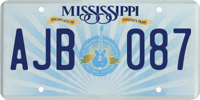 MS license plate AJB087