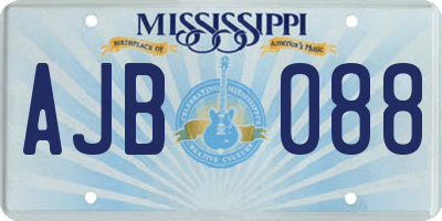 MS license plate AJB088