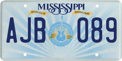 MS license plate AJB089