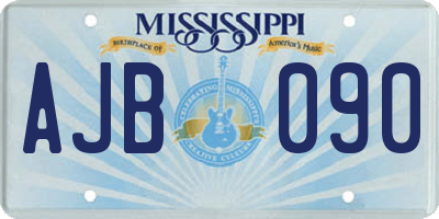 MS license plate AJB090