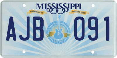 MS license plate AJB091