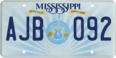 MS license plate AJB092