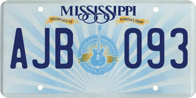 MS license plate AJB093