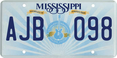 MS license plate AJB098