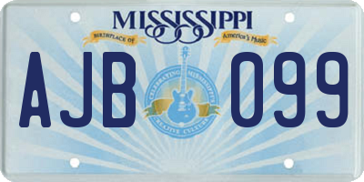 MS license plate AJB099