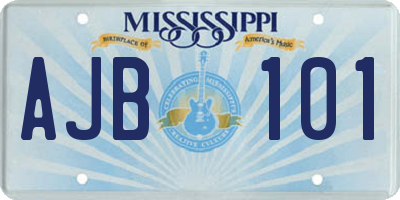 MS license plate AJB101