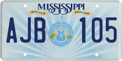 MS license plate AJB105