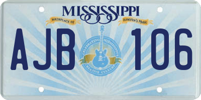 MS license plate AJB106
