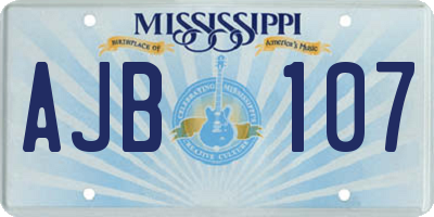 MS license plate AJB107