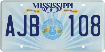 MS license plate AJB108