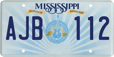 MS license plate AJB112