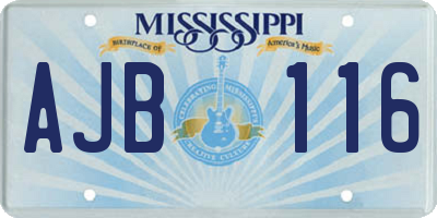 MS license plate AJB116