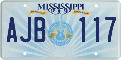 MS license plate AJB117