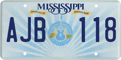 MS license plate AJB118