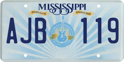 MS license plate AJB119
