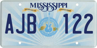 MS license plate AJB122