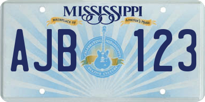 MS license plate AJB123