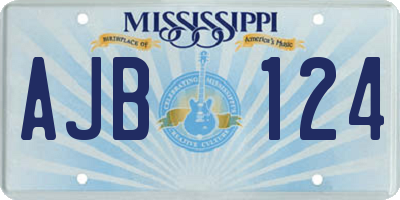 MS license plate AJB124