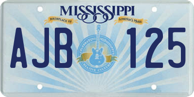 MS license plate AJB125