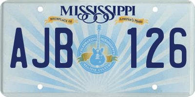 MS license plate AJB126