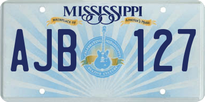 MS license plate AJB127