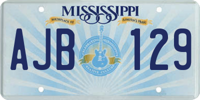 MS license plate AJB129