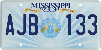 MS license plate AJB133
