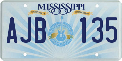 MS license plate AJB135