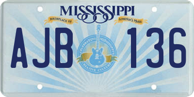 MS license plate AJB136