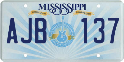 MS license plate AJB137