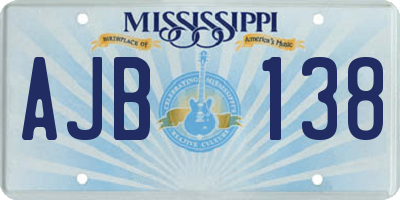 MS license plate AJB138