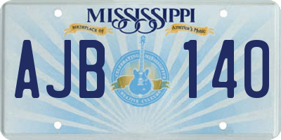 MS license plate AJB140