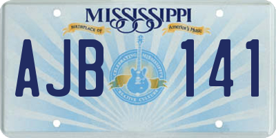 MS license plate AJB141