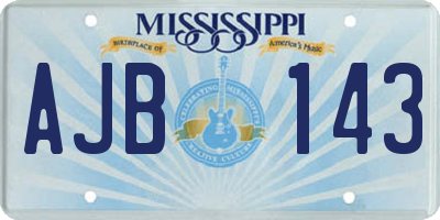 MS license plate AJB143