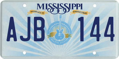 MS license plate AJB144