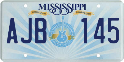 MS license plate AJB145