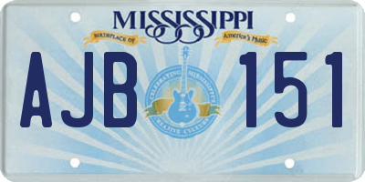 MS license plate AJB151