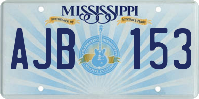 MS license plate AJB153