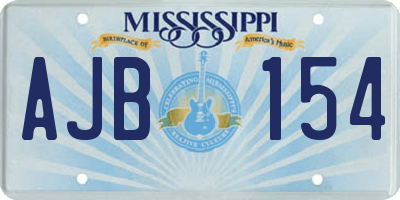MS license plate AJB154