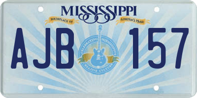 MS license plate AJB157