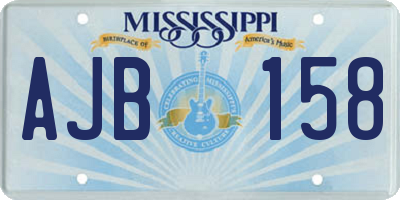 MS license plate AJB158