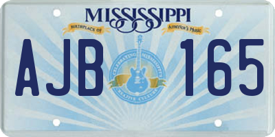 MS license plate AJB165