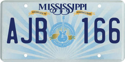 MS license plate AJB166