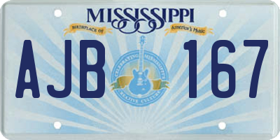 MS license plate AJB167