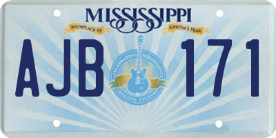 MS license plate AJB171