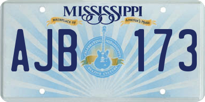 MS license plate AJB173
