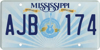 MS license plate AJB174