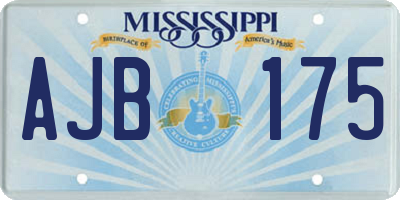 MS license plate AJB175