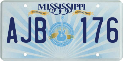 MS license plate AJB176