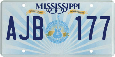 MS license plate AJB177